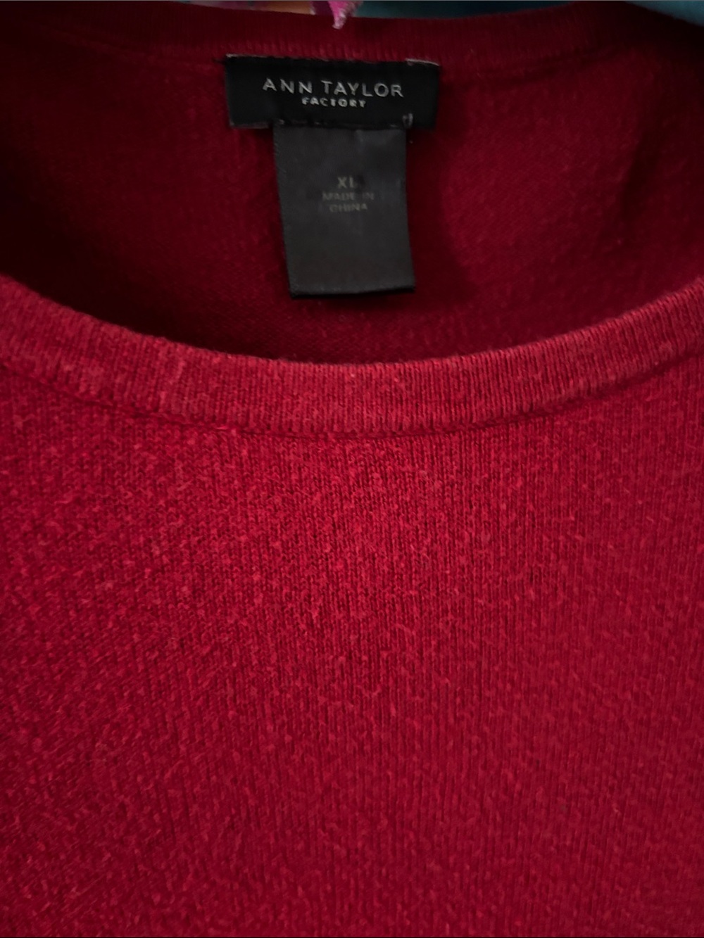 Ann Taylor Factory Bright Red Crewneck Sweater